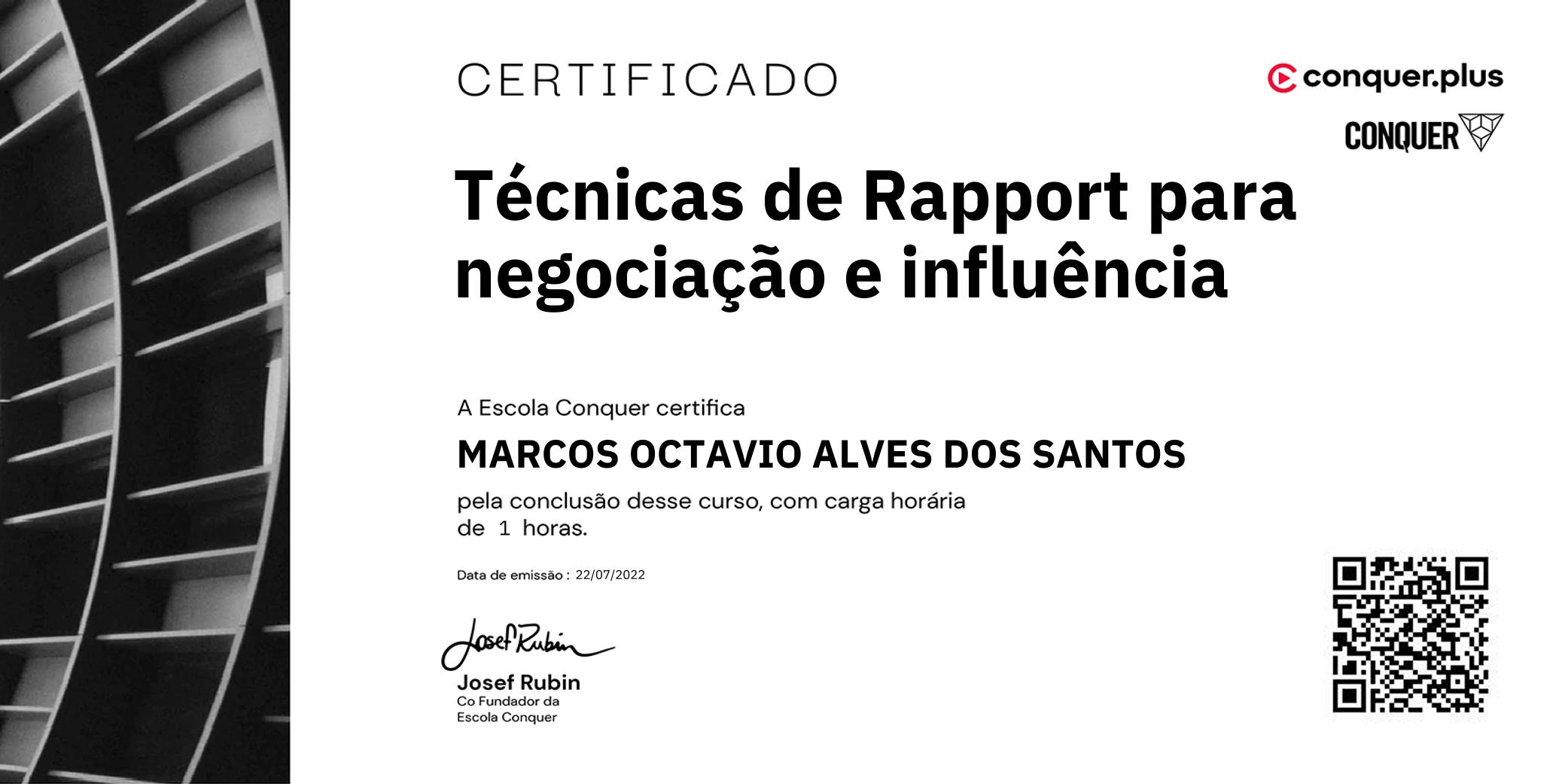 Certificado de Técnicas de Rapport para negociação e influência
